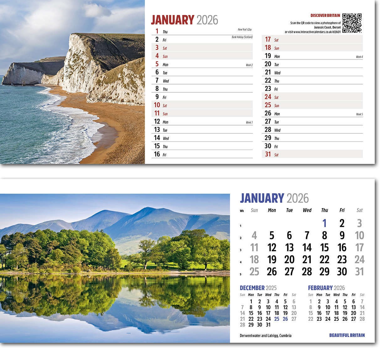 Discover Beautiful Britain Desk Calendar