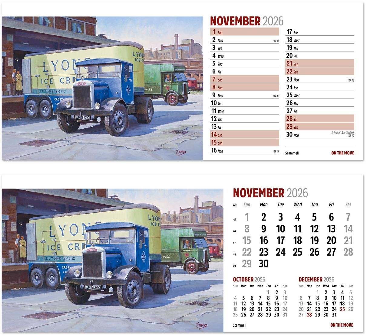 On the Move Desk Calendar