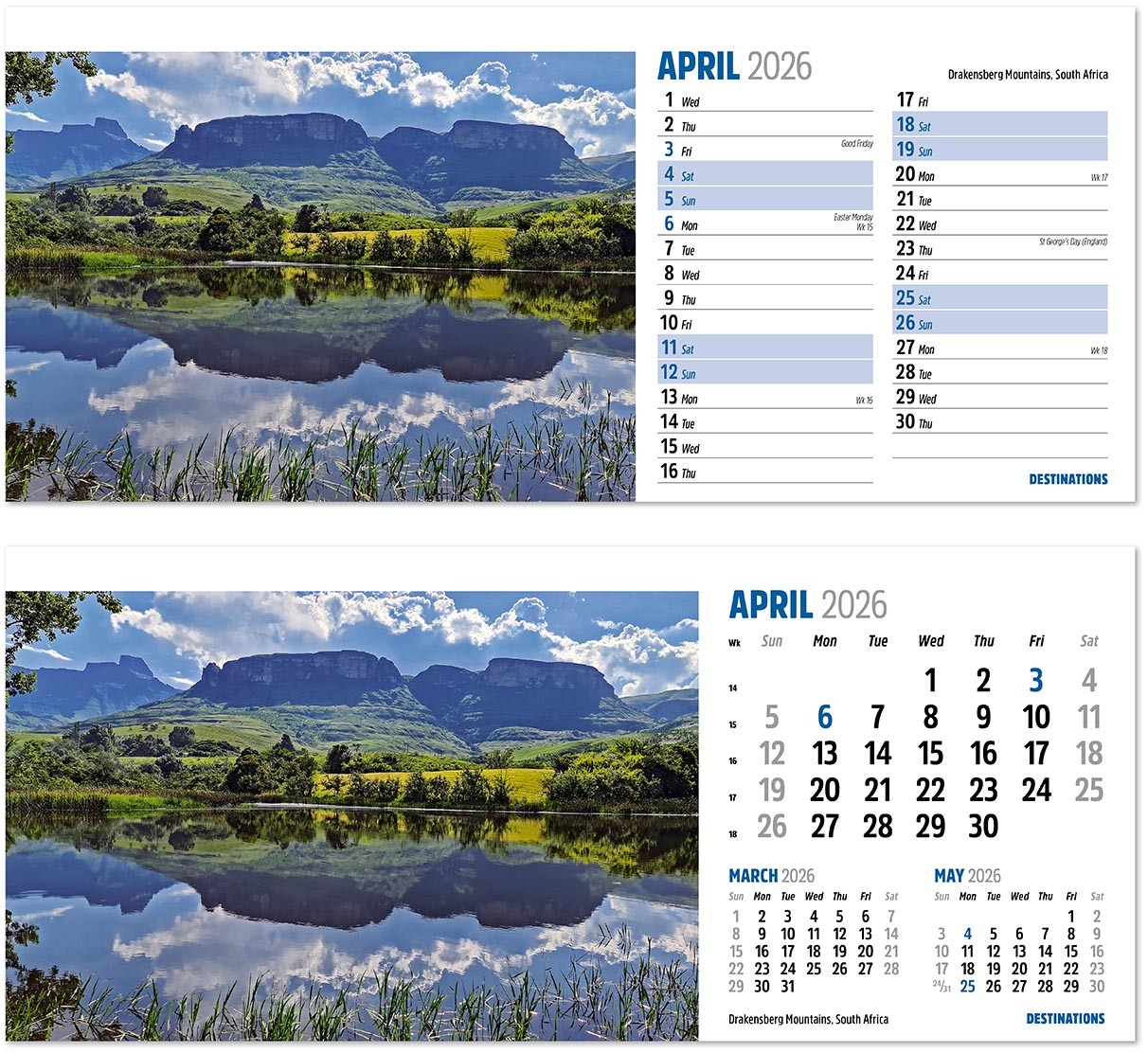 Destinations Desk Calendar