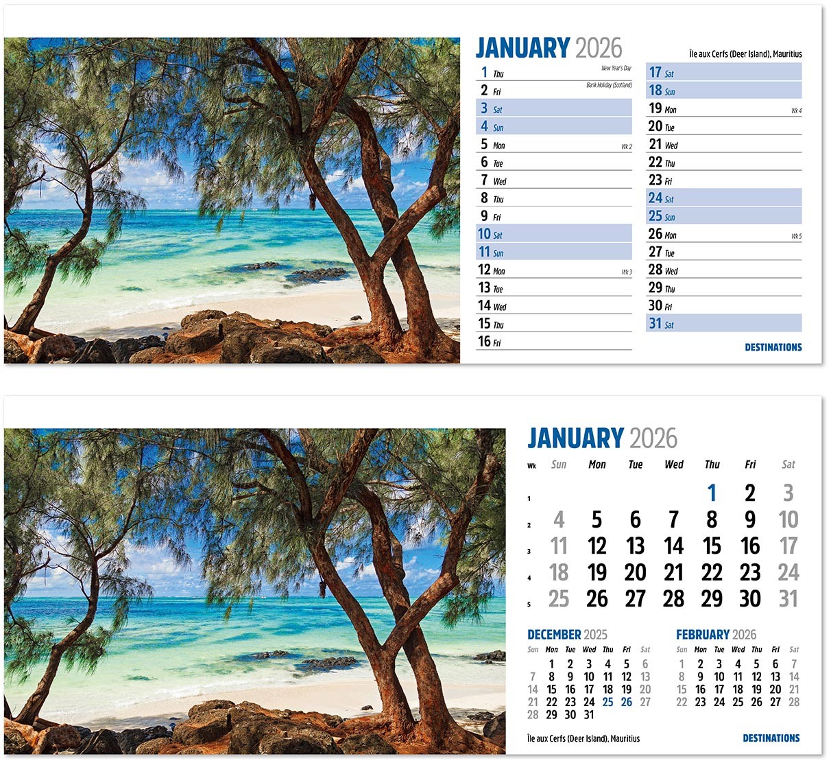 Destinations Desk Calendar