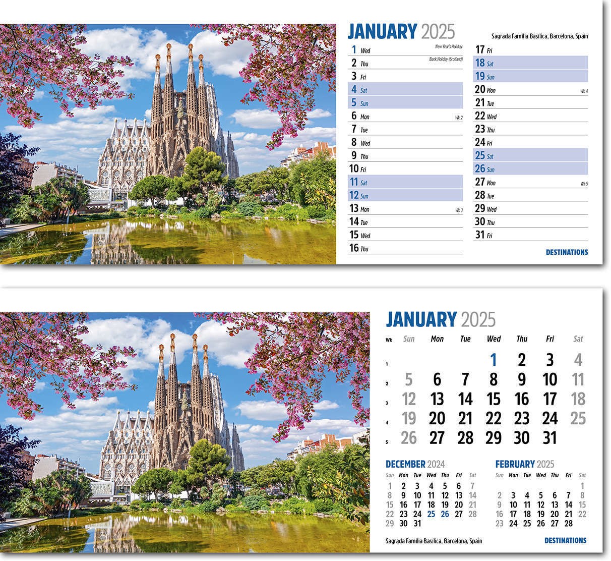 Destinations Desk Calendar