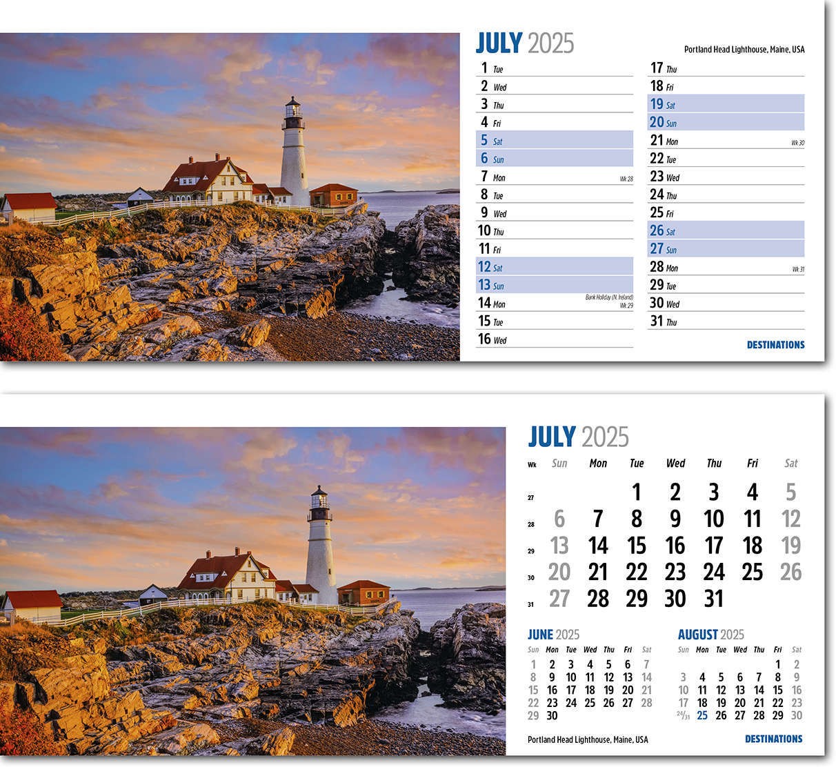 Destinations Desk Calendar