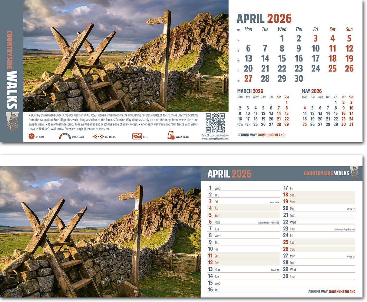 Countryside Walks Note Station Desk Calendar