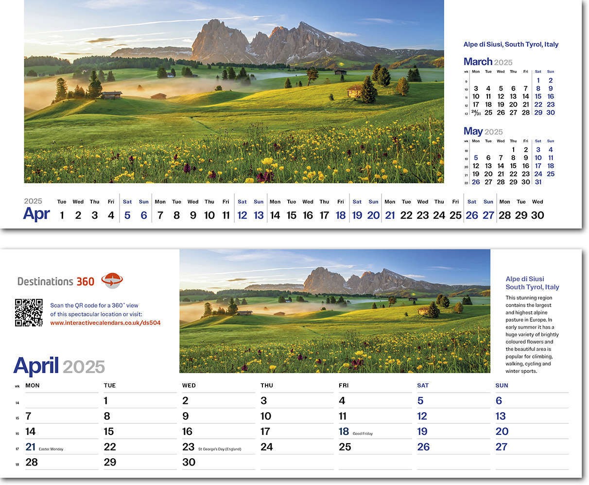 Destinations360 Note Station Desk Calendar