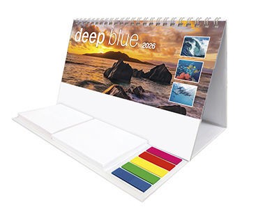 Deep Blue Note Station Desk Calendar