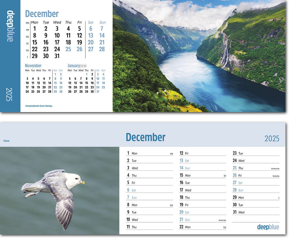 Deep Blue Task Station Desk Calendar