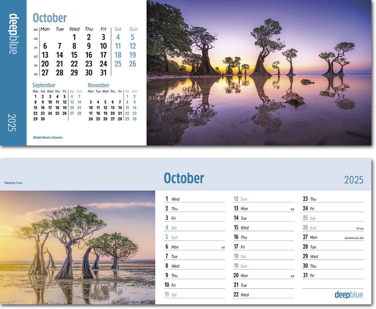 Deep Blue Task Station Desk Calendar