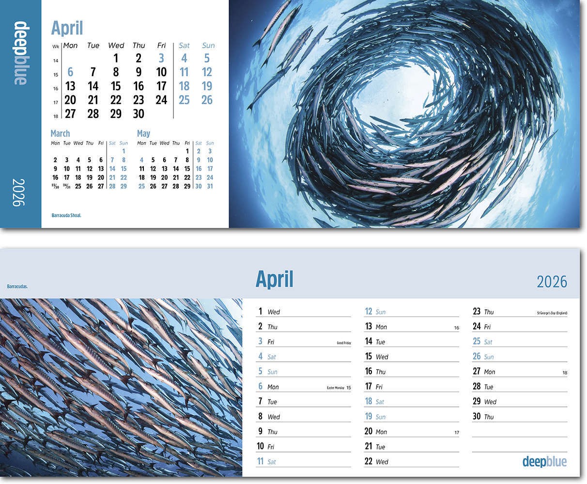 Deep Blue Desk Calendar