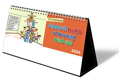 Bizarre World of Working Wind Ups Premium Lined Easel Desk Calendar