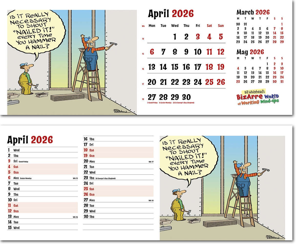 Bizarre World of Working Wind Ups Desk Calendar