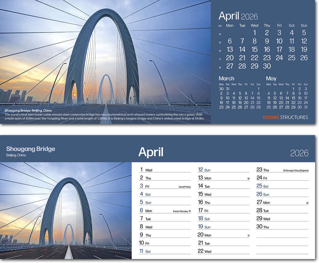 Iconic Structures Note Station Desk Calendar