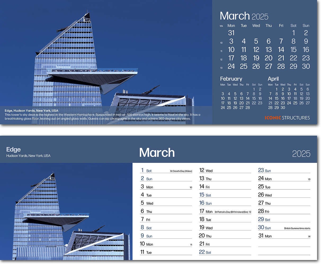 Iconic Structures Task Station Desk Calendar