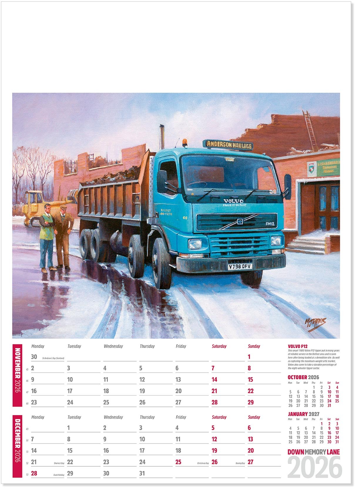 Down Memory Lane Calendar