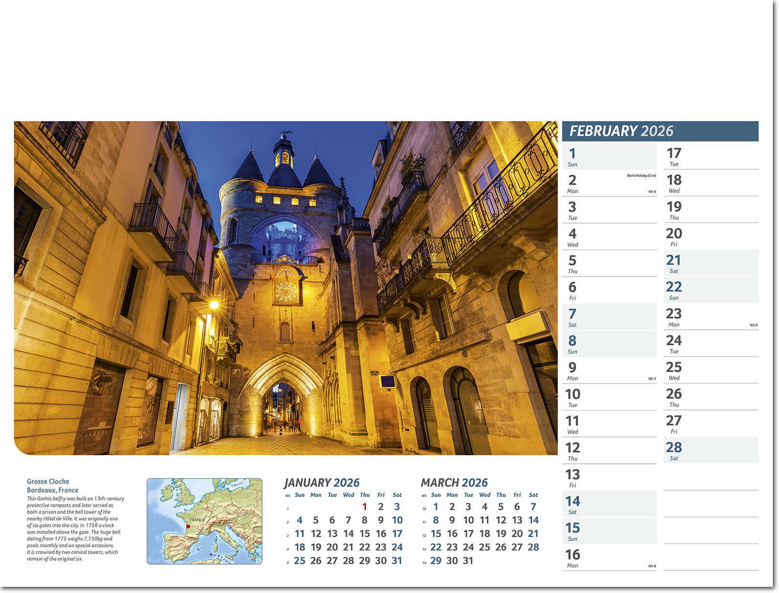 Destinations Wall Calendar