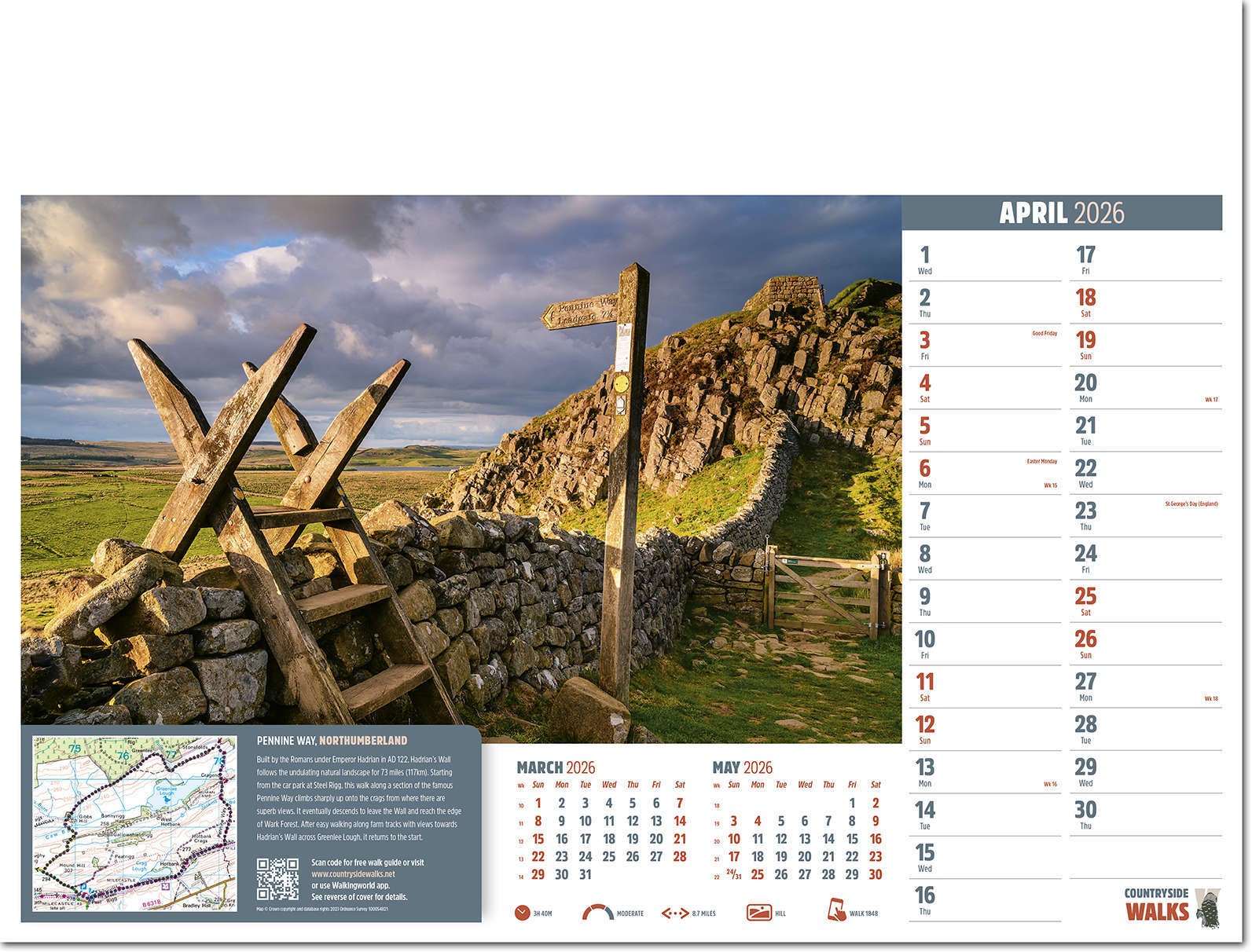 Countryside Walks Wall Calendar