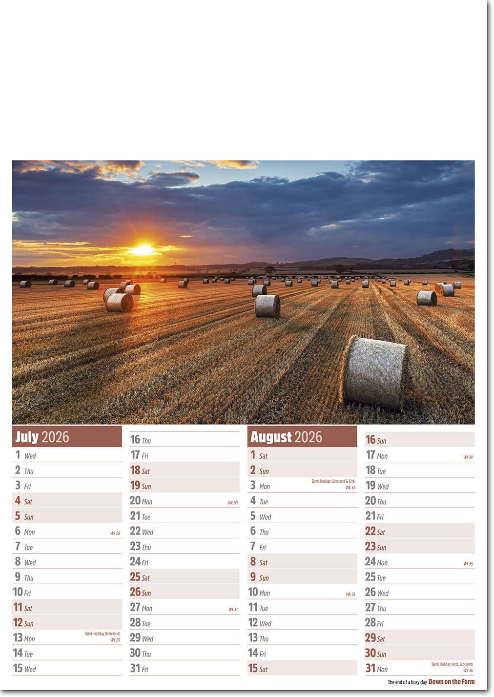 Down on the Farm Calendar